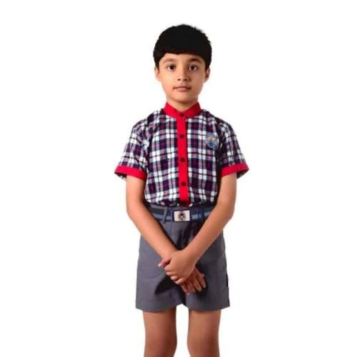 Pure Cotton Short Sleeves Kids Primary School Uniform For Boys