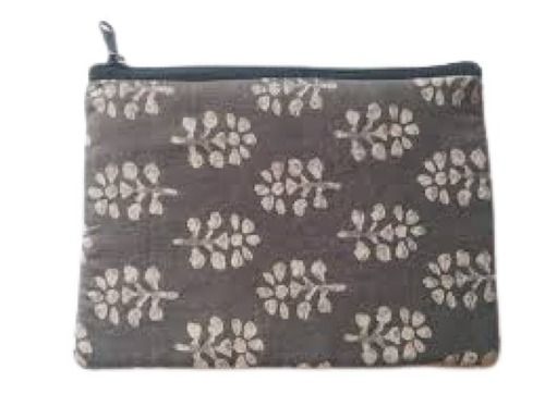  Grey Cotton Fabric Pouch