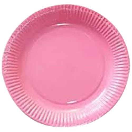 Pink 8 Inch Round Plain Eco Friendly Paper Plates