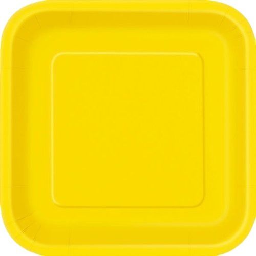 9 inch Light Weight Square Plain Paper Plates, Pack of 100 Pieces