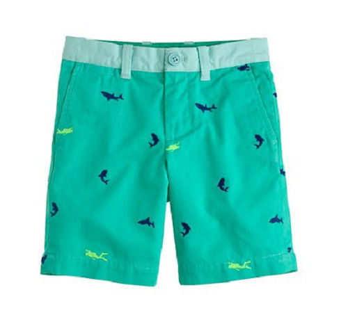 Boys Printed Cotton Shorts With Button Closure