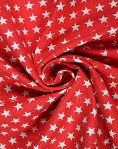 Red With White Canvas Cotton Fabric