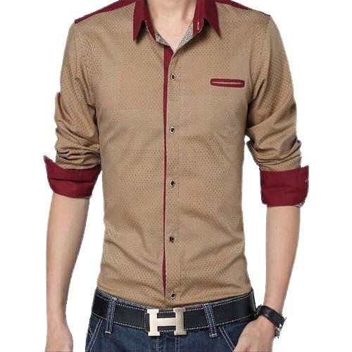 Casual Wear Breathable Full Sleeves Button Closure Cotton Shirt For Men  Collar Style: Straight