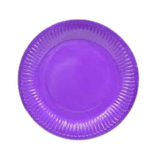 Eco-Friendly Disposable Glossy Plain Round Violet Paper Plate, Pack Of 100 Plates