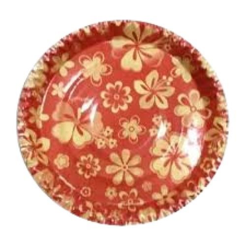 Disposable Printed Round Paper Plate With Corrugated Edge, Pack Of 100 Plates Size: 8 Inch