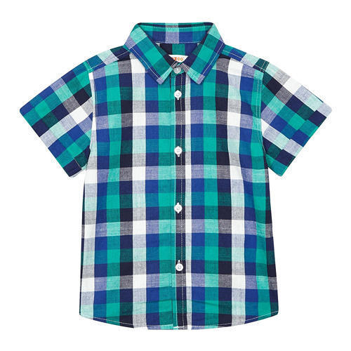 Kids Check Cotton Short Sleeves Shirts For Casual Wear