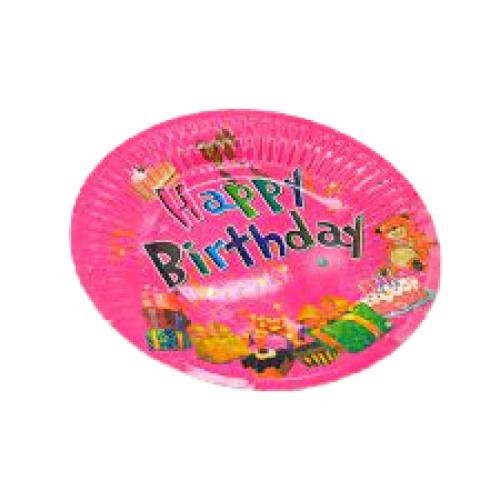 Pink Light Weight And Disposable Printed Party Paper Plates