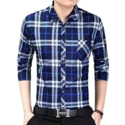 Mens Cotton Shirts Collar Style: Straight