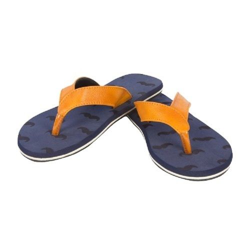 Blue With Yellow Mens Slippers