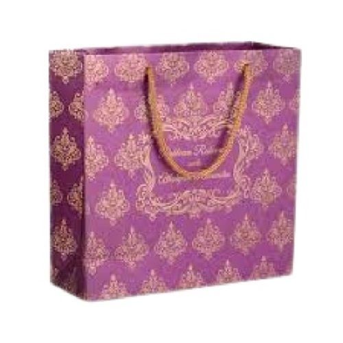 Purple Printed Paper Carry Bags