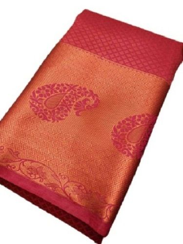 Red Zari Work South Indian Style Festive Wear Art Silk Saree For Ladies