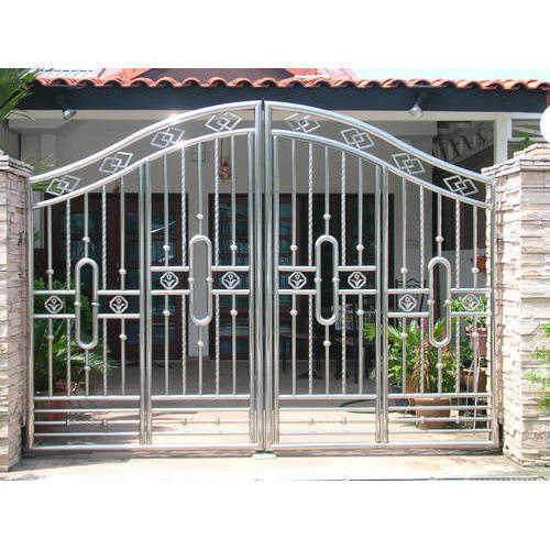 Corrosion Resistant Steel Inward And Outward Open Style Main Entry Gate