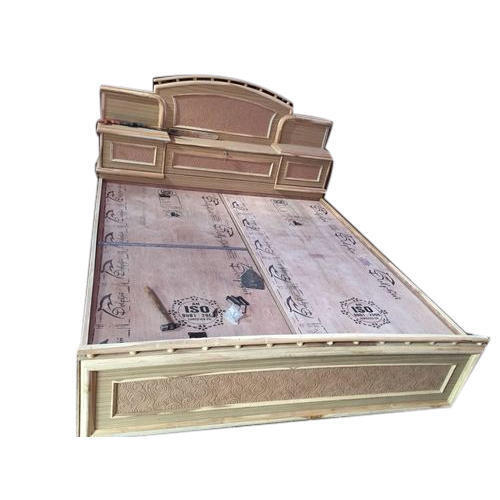 Handmade Designer Brown Wooden Double Bed