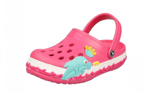 Pink Kids Eva Printed Daily Wear Clogs Shoes For Walking