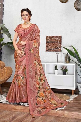 Ladies Silk Georgette Saree For Party And Wedding Wear