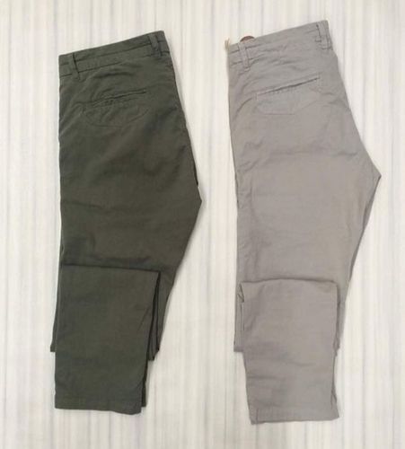 Men 42 Inches Plain Cotton Trouser For Casual Wear