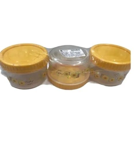 Yellow Round Moisture Resistant Trendy Transparent Plastic Dreamz Storage Container