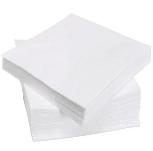 White Soft And Disposable Rectangular Plain 2 Ply Paper Napkin