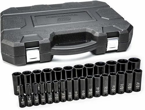 Silver 1/2 Inch Drive Size Impact Wrench With Socket Set 