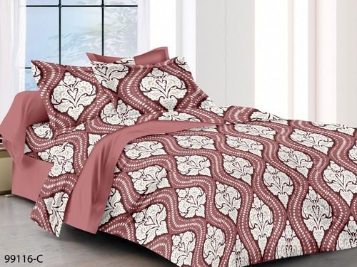 Multicolor Cotton Printed Double Bedsheet With Pillow Cover For Home And Hotel