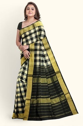 Ladies Silk Cotton Saree For Party And Festival Wear