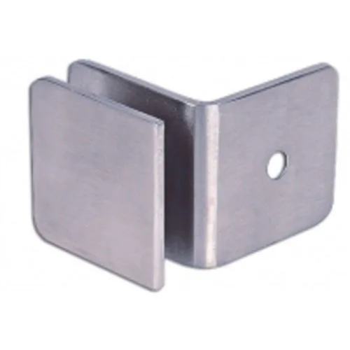 Stainless Steel L Type Brackets - 4 x 2.5 x 2 Inches, Silver Color | Polished Surface, 90-Degree Angles, Ideal for Glass Fittings