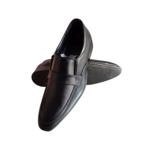 Black Synthetic Leather Shoes