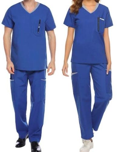 Unisex Plain Cotton Short Sleeves Uniform For Hospital Use