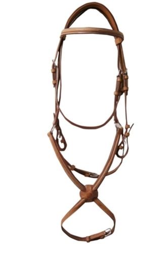 Brown Weatherproof Harness English Saddle Style Leather Bridle For Horse Riding