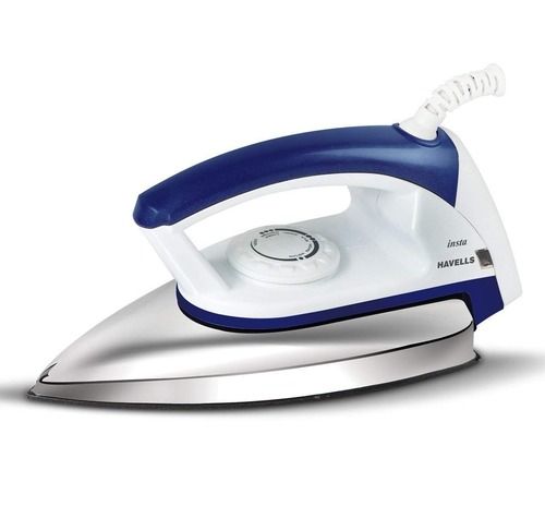 1.2 Meter Wire 750 Watt 240 Volt Stainless Steel And Plastic Dry Iron Heat Up Time: 1 Minutes