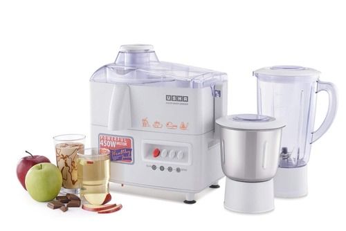 450 Watt 220 Volt Stainless Steel And Plastic Mixer Grinder With 2 Jar Capacity: 1 Liter/Day