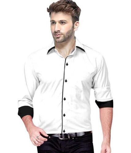 Comfortable And Lightweight Men Full Sleeve Casual White Cotton Shirt