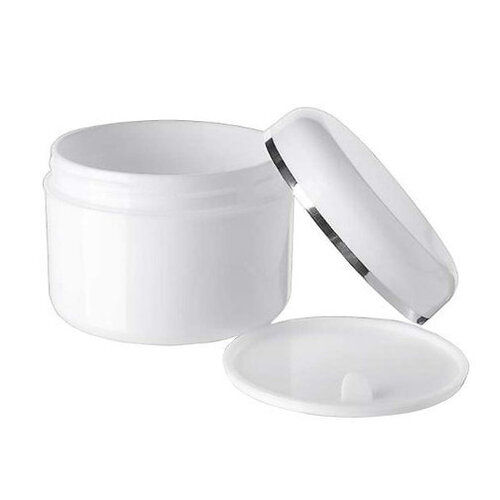 Polystyrene Plain White 8Oz Plastic Jar (10 Pcs)