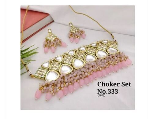 17 Inch Jodhpuri Indian Kundan Necklace Set With Earrings