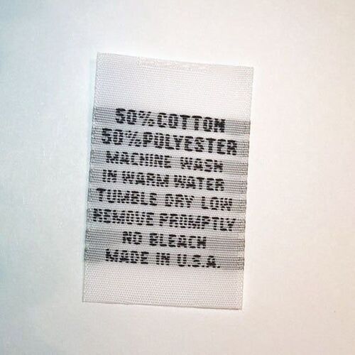 Gray Attractive Pattern High Density Rectangular Shape Cotton Polyester Label