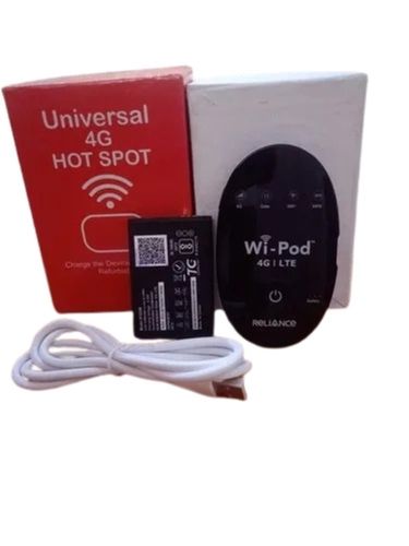 Black Easily Portable Wireless Reliance Wd670 4G Wifi Router Unlocked