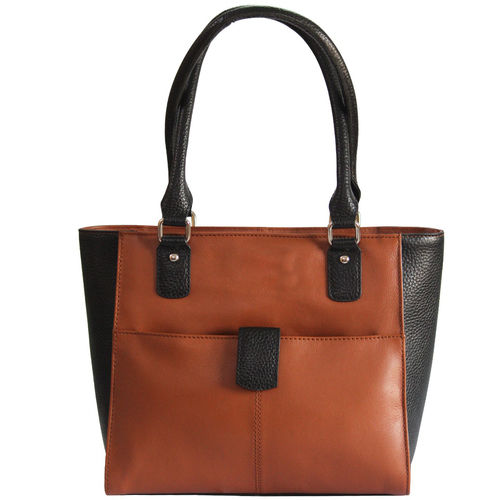 Easy To Carry Casual Ladies Black Brown Leather Bag