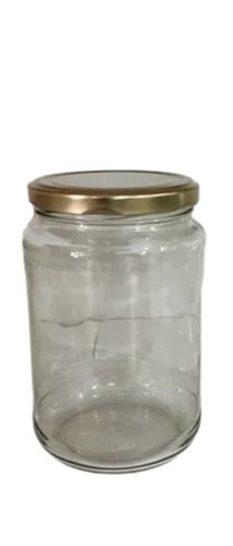 Glossy Surface Finish Round Transparent Glass Storage Jar
