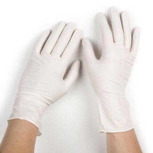 White Pair Of Disposable Comfort Elasticity Latex Surgical Gloves