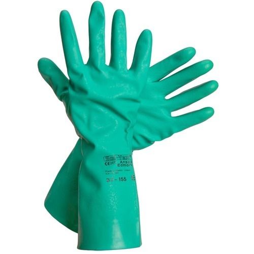 Green Quick Dry Full Finger Medical Plain Coated Nitrile Gloves