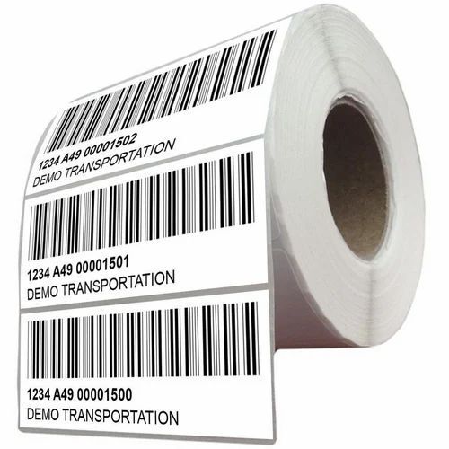 Single Sided Glossy Lamination White Printed Barcode Sticker