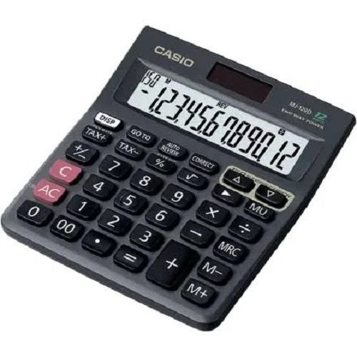 Black 21X123 Mm 140 Grams 35 Digits Battery Plastic Basic Calculator