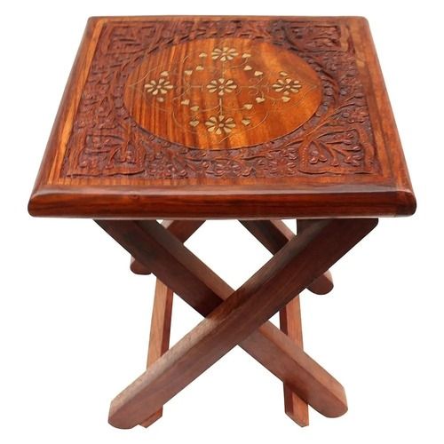 Machine Made 3X2X3.5 Foot Rectangle Teak Wood Foldable Polished Wooden Table