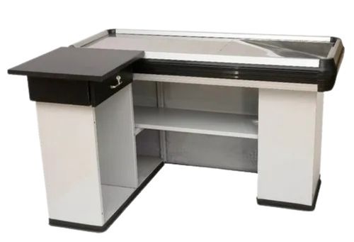 5X4 Feet Machine Made Modern Wood And Aluminum Checkout Cash Counter No Assembly Required