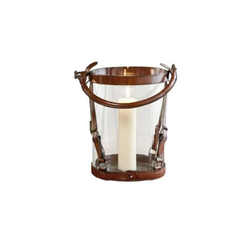 Scented Candle Glass with Leather Cover - Fp Art Collection - Fp Art Online