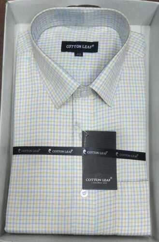 Mens Formal Wear Full Sleeve Check Cotton Shirt, 15 To 40 Yr Age Group Application: Construction