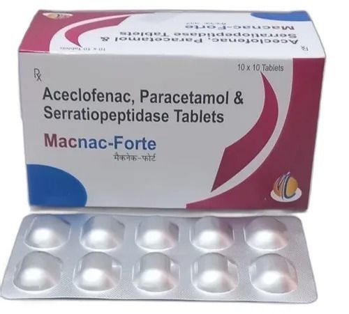 Organic Anti-Bacterial Aceclofenac Paracetamol Serratiopeptidase Tablets (10X10) Age Group: Adult