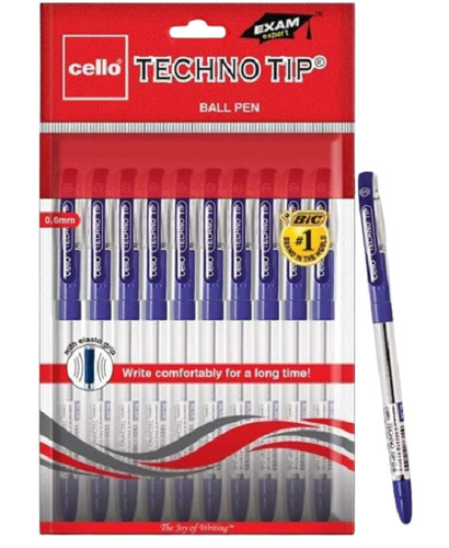 10 पीस का नीला पैक, 7.5 इंच लंबा वाटरप्रूफ और फाइन राइटिंग बॉल पेन