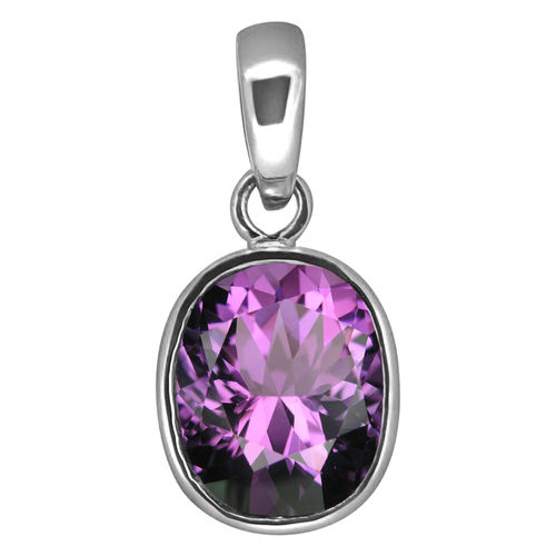 12.50 Ratti Amethyst Stone Silver Pendant For Daily Wear Gender: Female