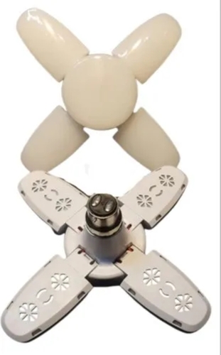 व्हाइट 25 वॉट शॉकप्रूफ राउंड एल्युमिनियम और सिरेमिक मिनी लेड फैन शेप बल्ब